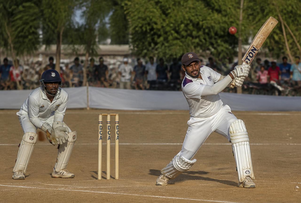 Cricket match in progress at an SRV tournament